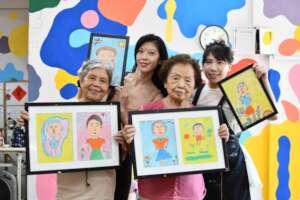 Mini me self portraits with artist LongLong