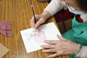 Animal Welfare class with rabbits and painting