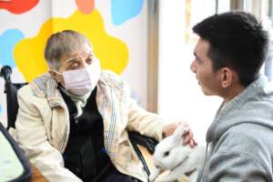 Our older friends learning about rabbits