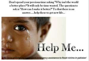 Call of a flood victim girl
