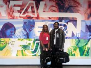 Our two students job shadowing with SECURA