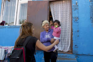 NFP home visitor visits a family