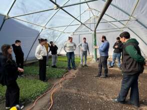 Classroom session in the greenhouse.