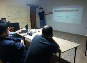 Scene from a student's coursework defense