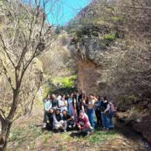 Youth are conducting a hike in the Goris area