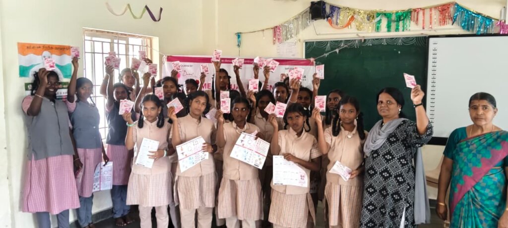 Girls at a Menstrual Hygiene Session at school