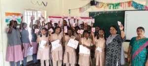 Girls at a Menstrual Hygiene Session at school