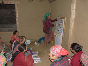 Village women  trying to write