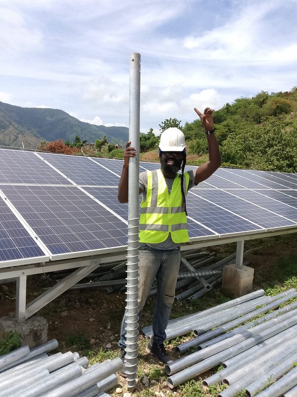 Jean with ground screws in Tiburon
