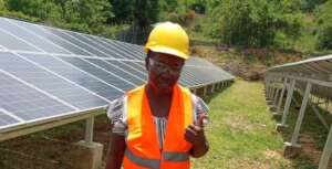 Omelia on site receiving new equipment in Tiburon