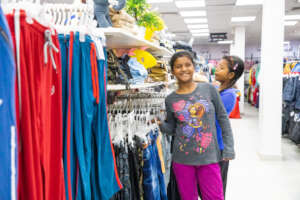 Shopping for new clothes for Christmas Day