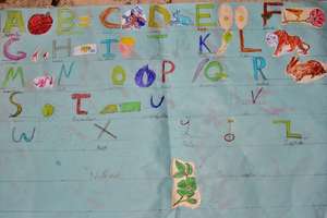 The kids use drawing to personalise the alphabet