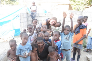 A group of the kids at the orphanage