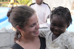Emma with one of the kids your donation has housed