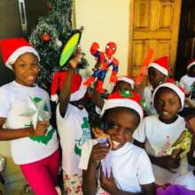 Children enjoying their gifts