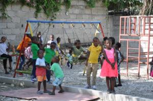 The playground was moved from the old house