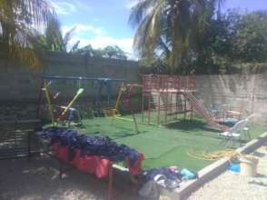 The playground is being set up