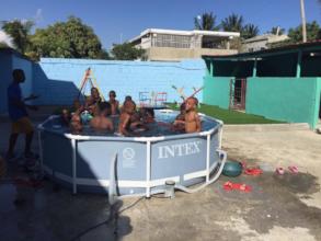 There's even a small pool for staying cool