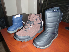 The three styles of boots we have ordered.