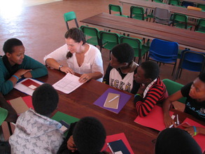 Carol with a small group os S5 students