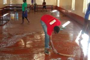 Cleaning the hall