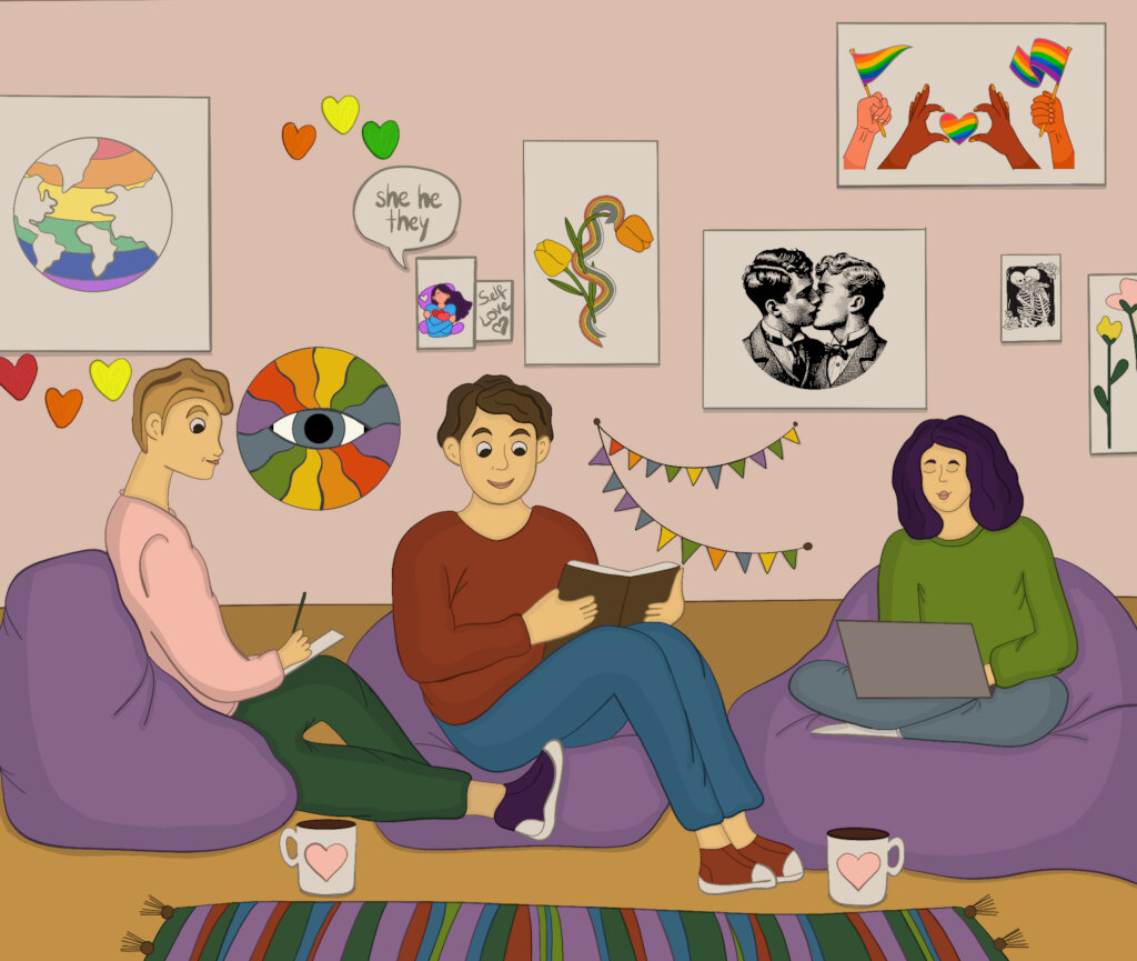 Illustration of Pink's community center