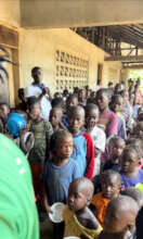 Students gathered for the feast