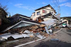 Home destroyed from earthquake