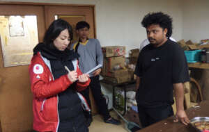 Reika Horio, AAR, interviewing an Indonesian train