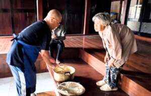 At a home of survivor in Wajima City