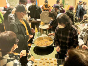 Soup kitchen distributed at the evacuation center