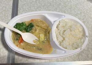 The menu for the day was Chinese rice bowls
