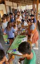 Student education event about parrots