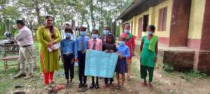 Scholarship recipients & Shanta, our local leader