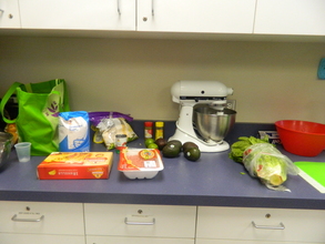 Fresh ingredients for a taco salad.