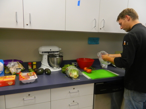 Adam Rast preparing the ingredients.