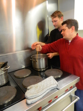 Student stirring the pot.