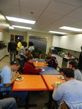 Enjoying their taco salad!