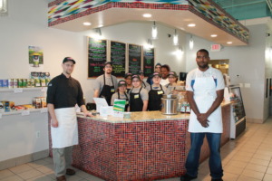 the team ready to greet customers
