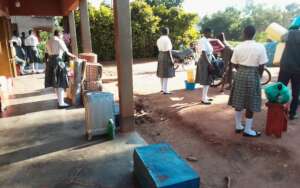 Students leaving for scout camping: Kole District