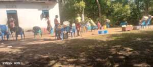 Students leaving their hostel for home