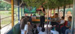 Students Learn aboard the Rana Chiva bus classroom