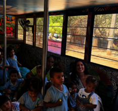 Isabella with students in the Rana Chiva last week