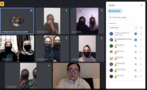 Students at online lesson