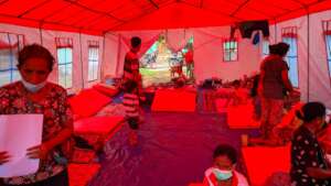Evacuees in PMI post (credit: YPPS & CIS)