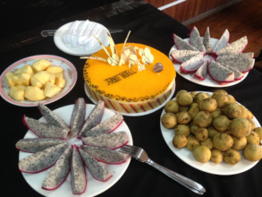 Farewell spread of local fruits & cake