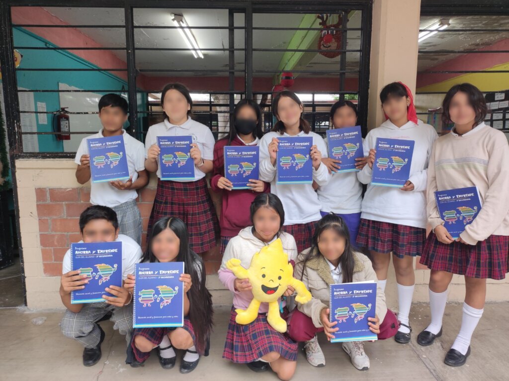 Students with their workbooks