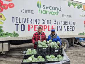 Fresh produce delivered to a partner organization