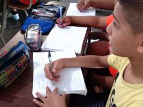 Attentive kids in English class