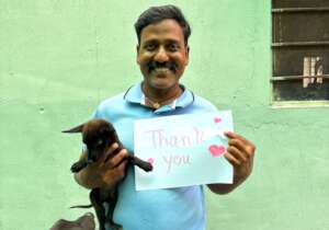 Bunty with puppy says thank you!